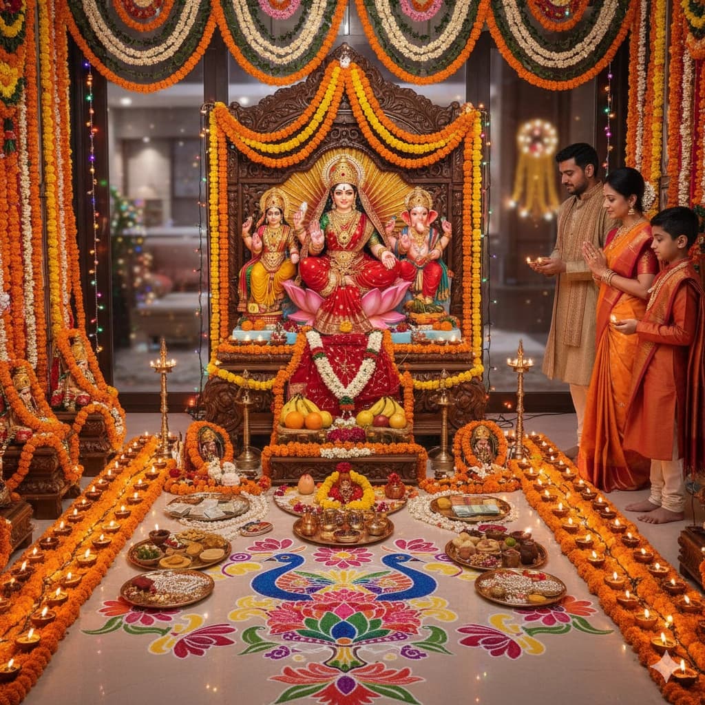 Traditional Hindu pooja service: Lakshmi Puja (Diwali Puja) performed by experienced pandit in Pune, India