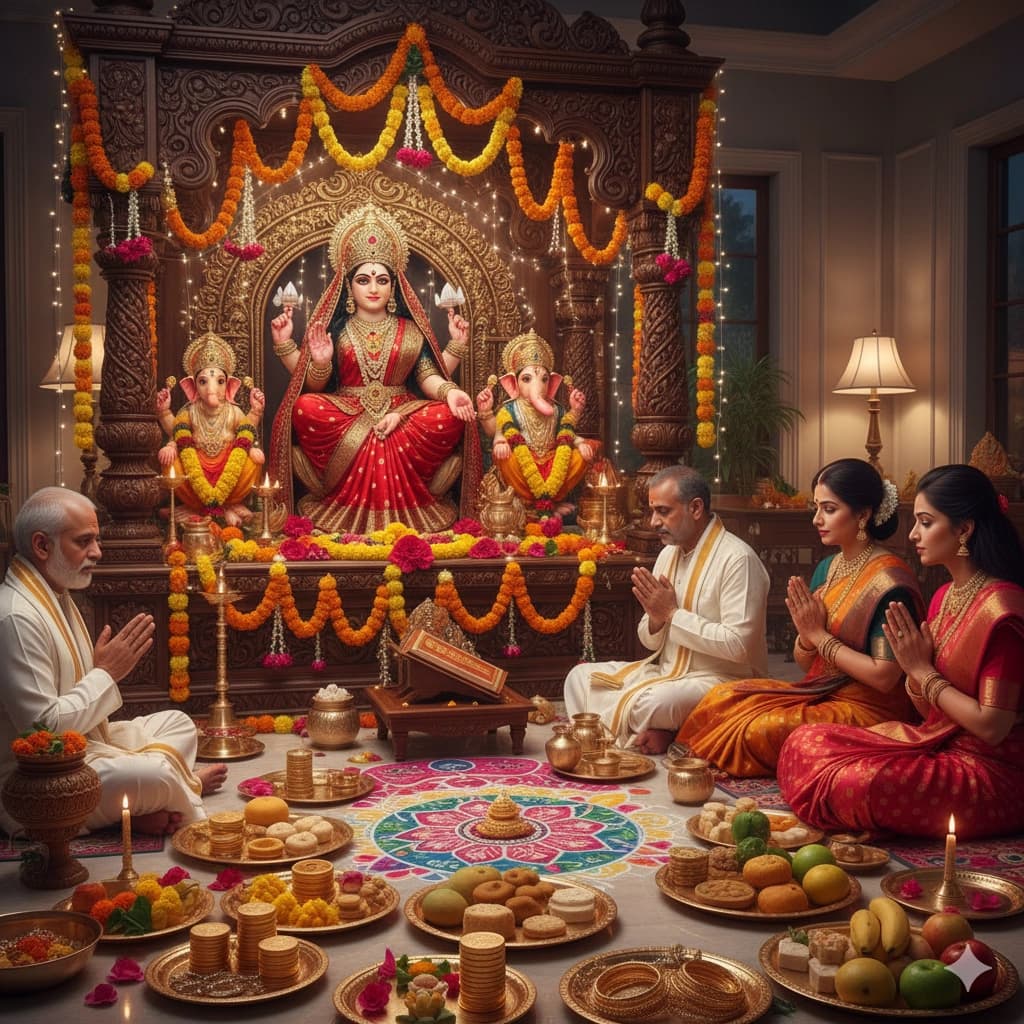 Traditional Hindu pooja service: Maha Lakshmi Puja performed by experienced pandit in Pune, India