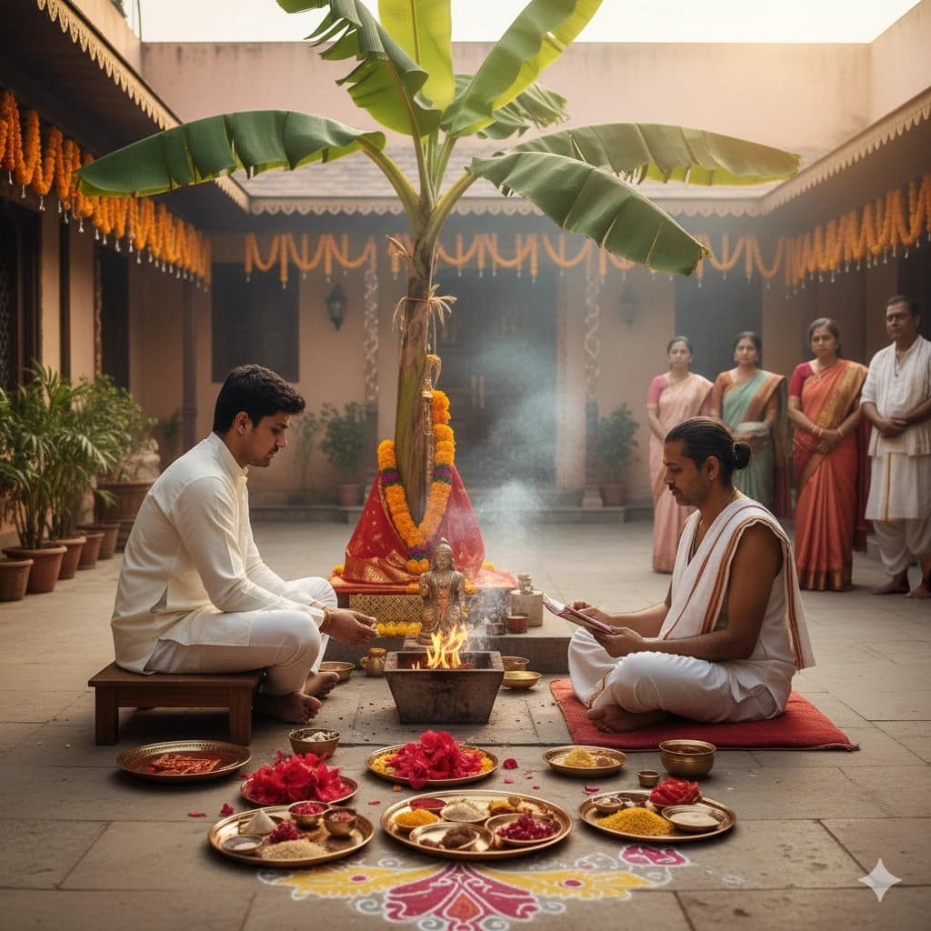Traditional Hindu pooja service: Mangal Dosh Puja (Manglik Dosh) performed by experienced pandit in Pune, India