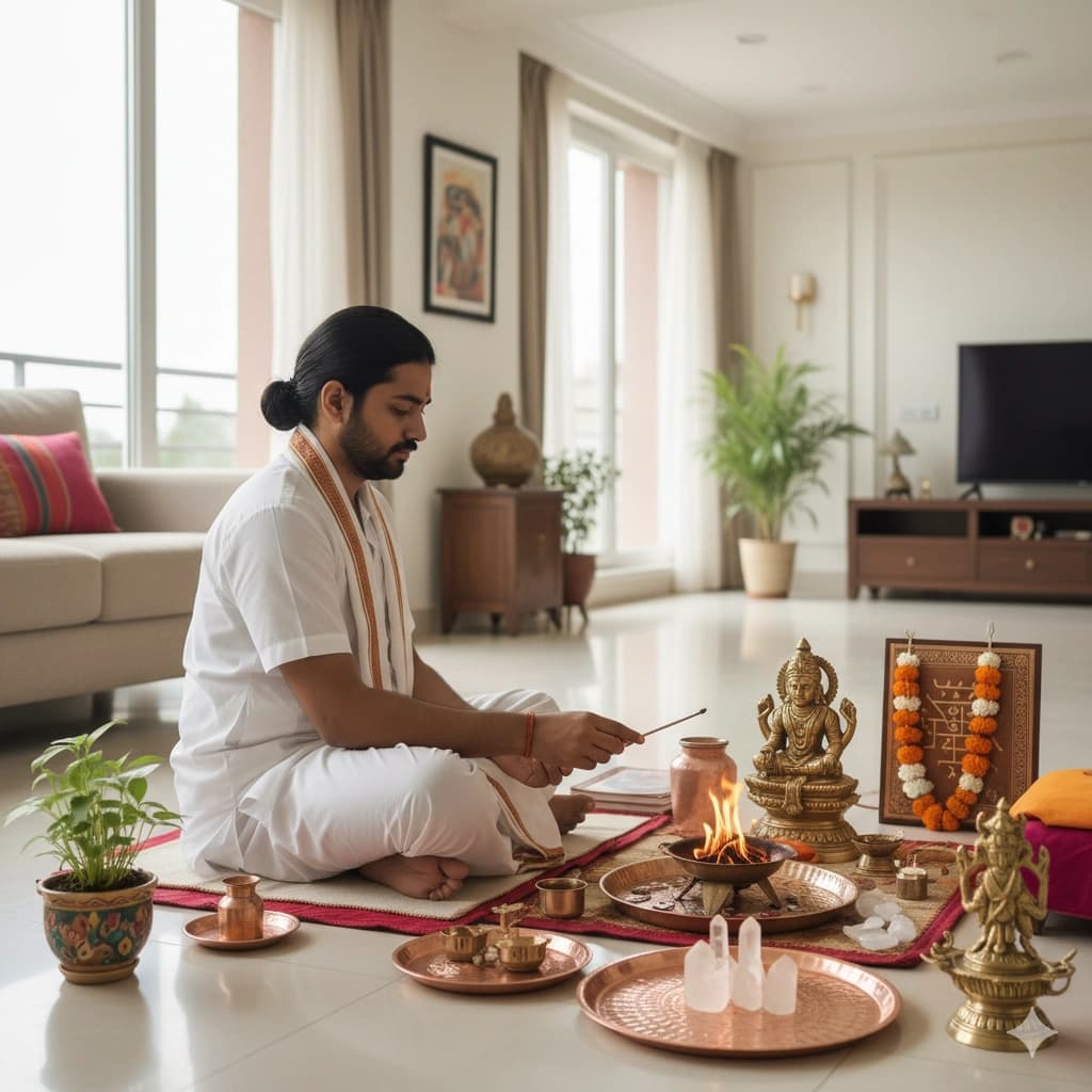 Traditional Hindu pooja service: Vastu Dosh Nivaran performed by experienced pandit in Pune, India