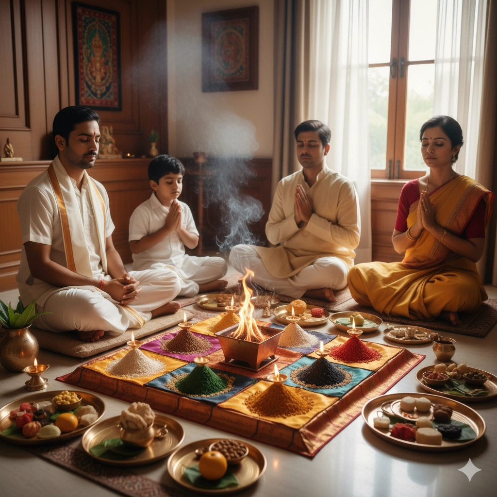 Experienced pandit performing Navagraha Shanti pooja in Pune