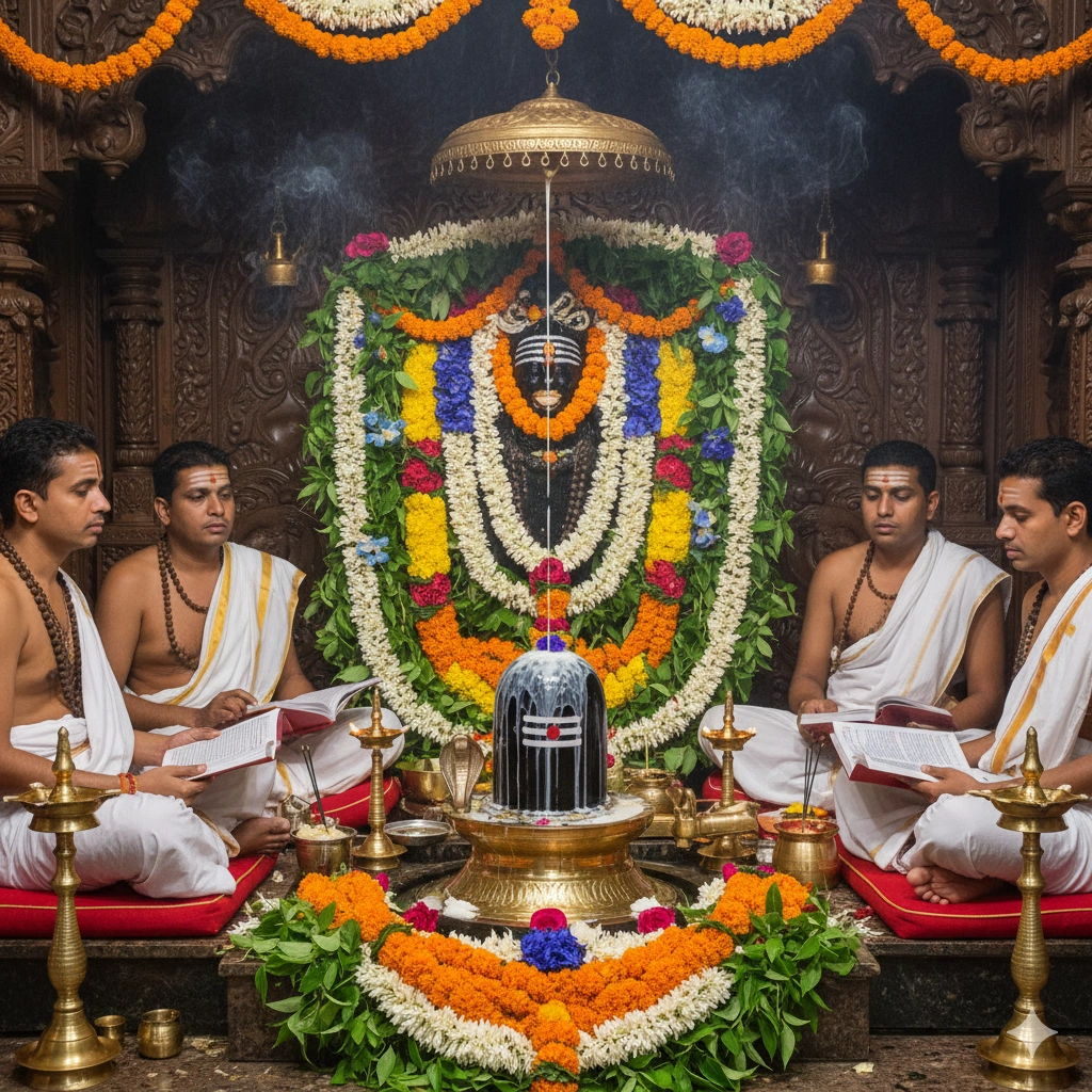 Experienced pandit performing Rudrabhishek pooja in Pune