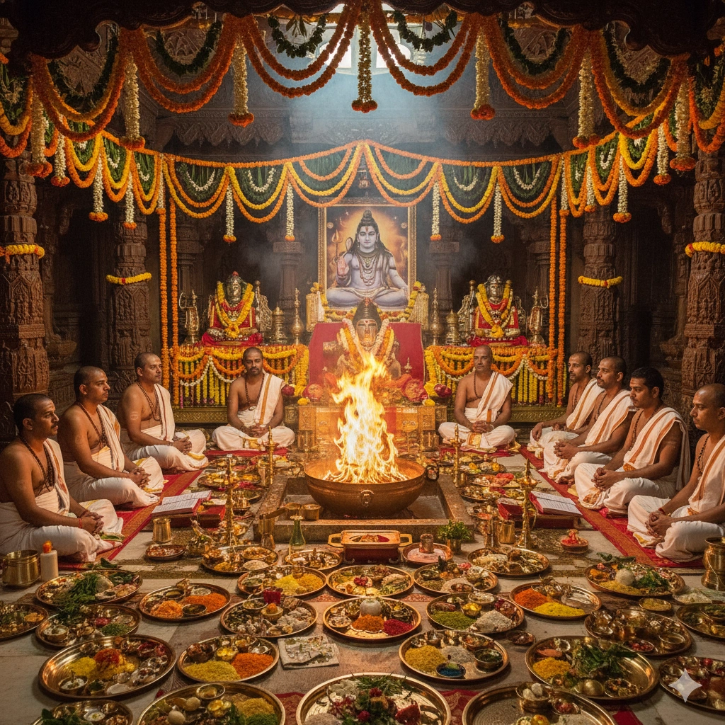 Experienced pandit performing Rudra Yagna pooja in Pune